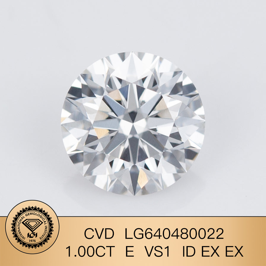 1.00 Carat IGI Certificate Lab Grown Diamond E VS1 CVD Lab Created Round Diamond