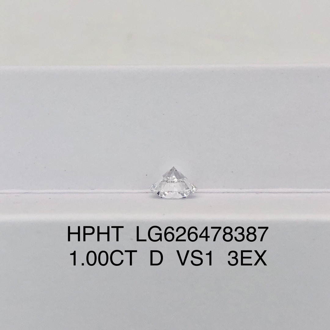 1.00 Carat Lab Grown Round Diamond D VS1 HPHT 3EX IGI Certificate