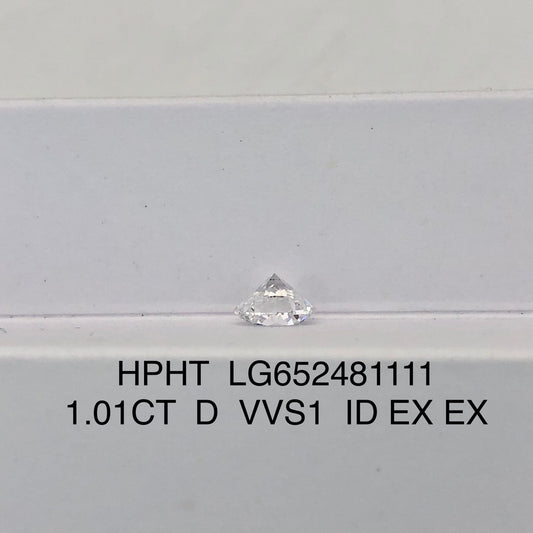 1.01 Carat D Laboratory Grown Diamond VVS1 IGI HPHT NONE 3EX