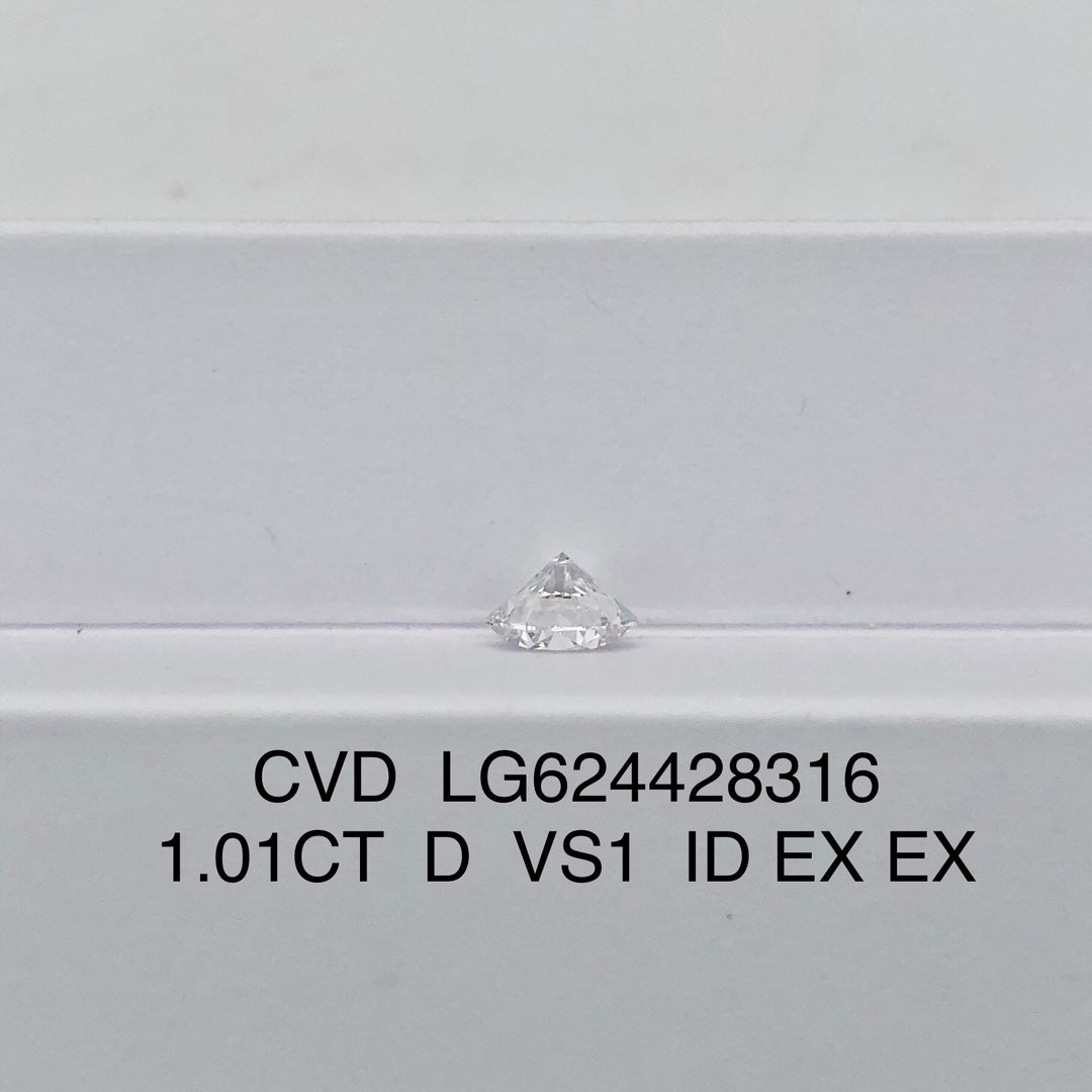 1.01 Carat IGI Certificate Lab Grown Diamond D VS1 CVD Lab Created Round Diamond
