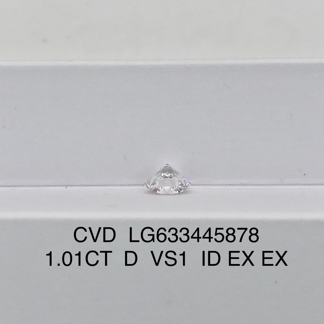 1.01 Carat Lab Grown Diamond VS1 IGI Certificate D CVD Ideal 2EX Cut