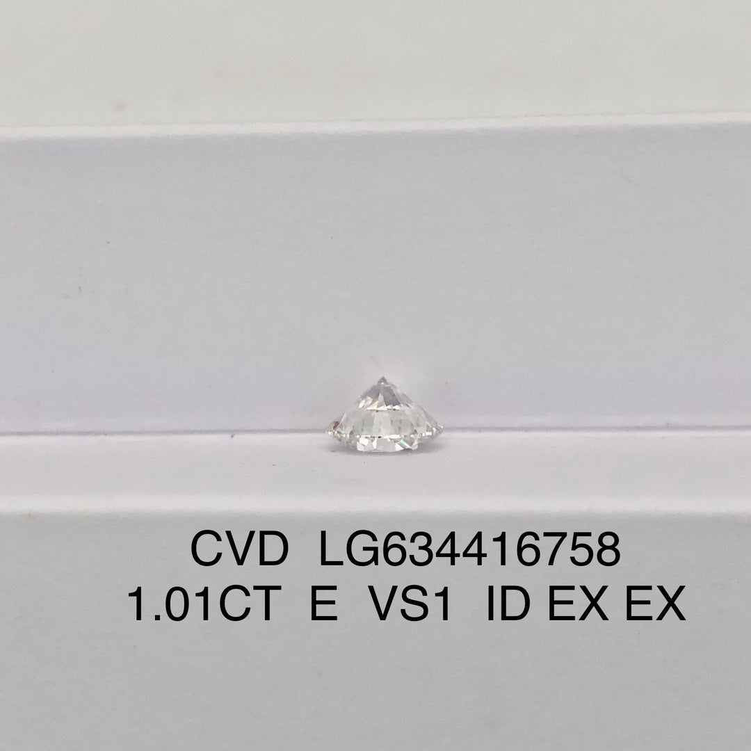 1.01 Carat Lab Grown Diamond VS1 IGI Certificate E CVD Ideal 2EX Cut