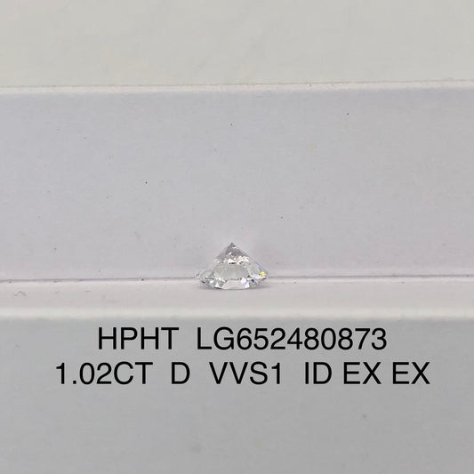 1.02 Carat D Laboratory Created Diamond VVS1 IGI HPHT NONE 2EX ID