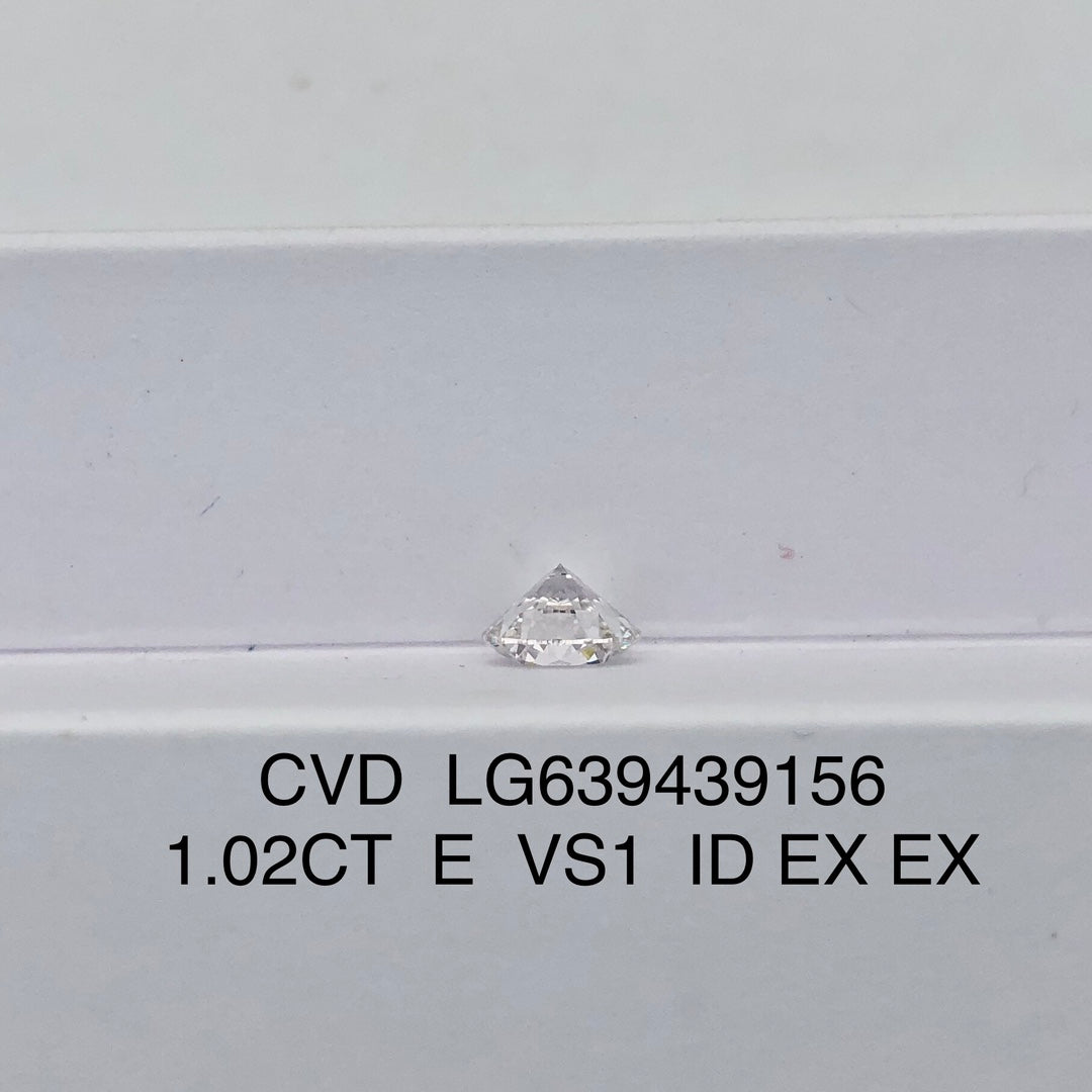 1.02 Carat Lab Grown Diamond E VS1 CVD ID EX EX IGI Certificate