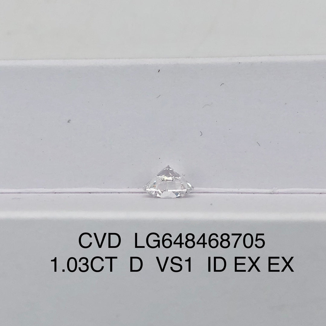 1.03 Carat Lab Grown Diamond IGI Certificate D VS1 CVD 3EX