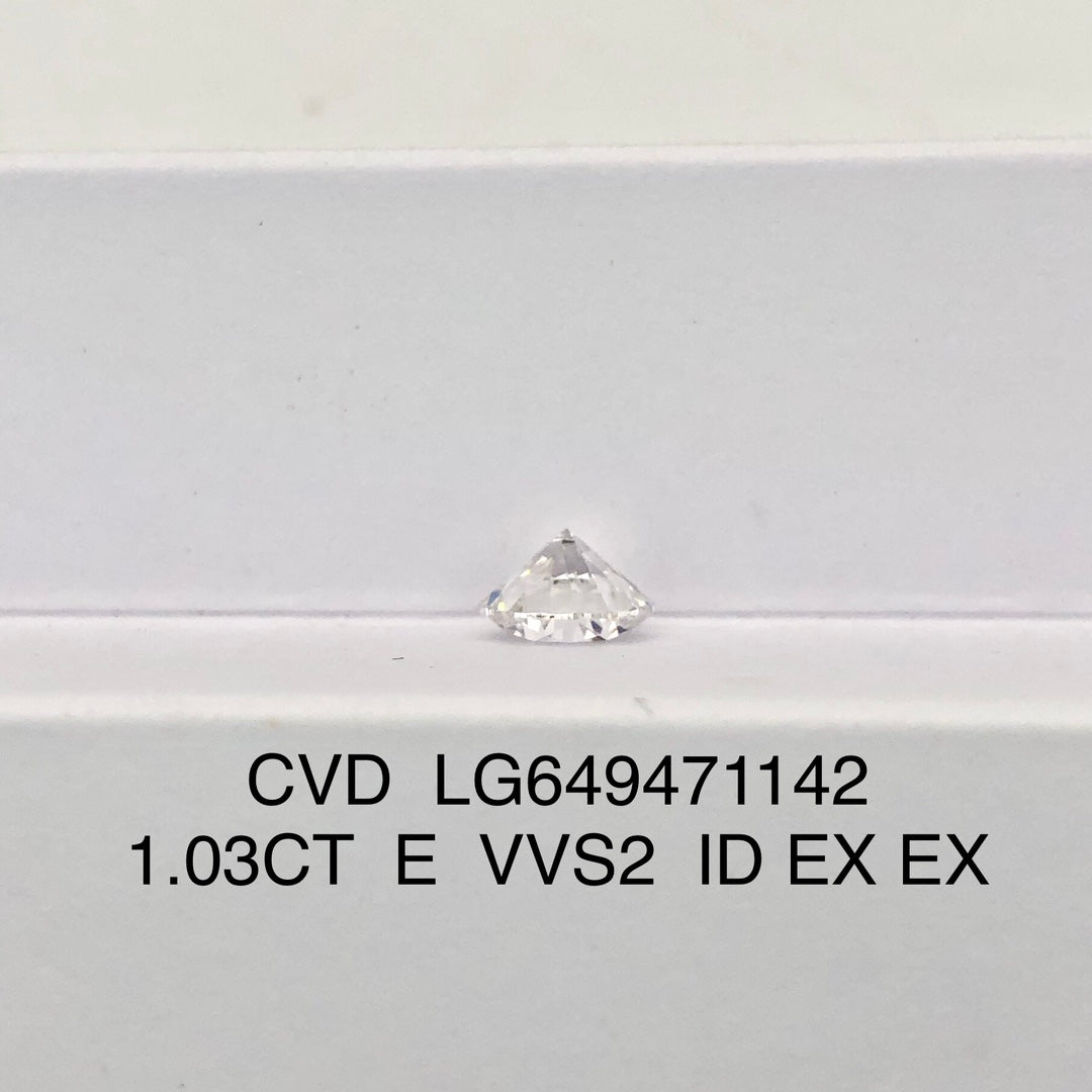1.03 Carat Lab Grown Diamond VVS2 IGI E CVD N Ideal 2EX Cut Synthetic Diamond