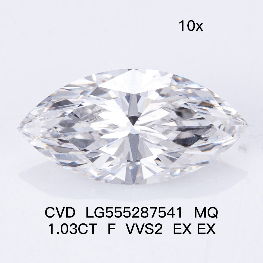 1.03 Carat Lab Grown Marquise Diamond F VVS2 EX EX CVD Wholesale Price