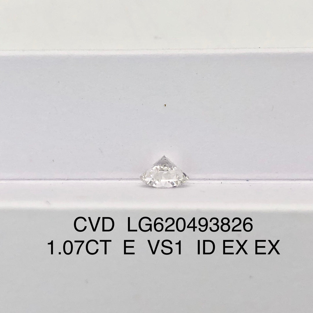 1.07 Carat E Lab Grown Round Diamond VS1 IGI CVD Excellent Cut