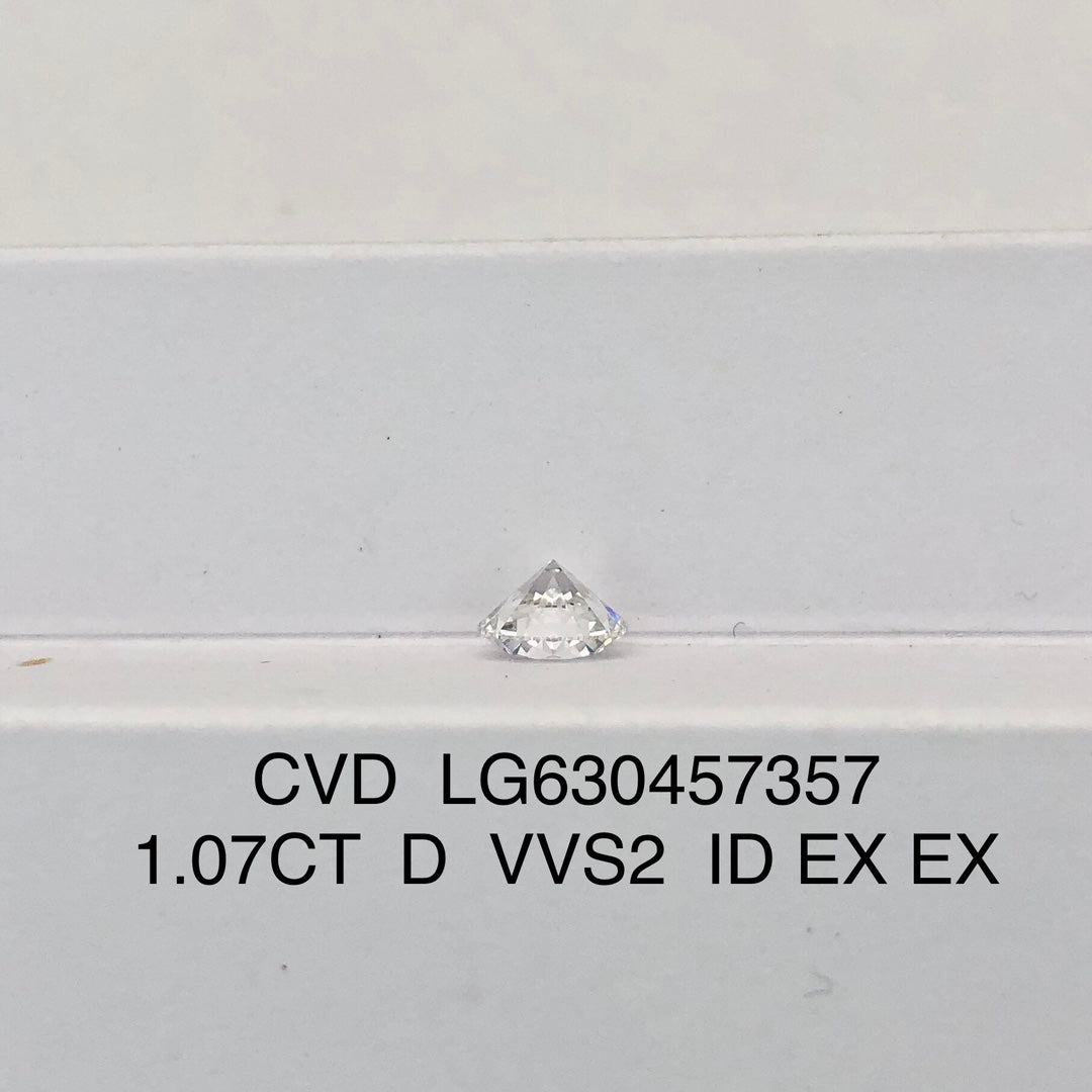 1.07 Carat Lab Grown Diamond VVS2 IGI D CVD NONE 3EX