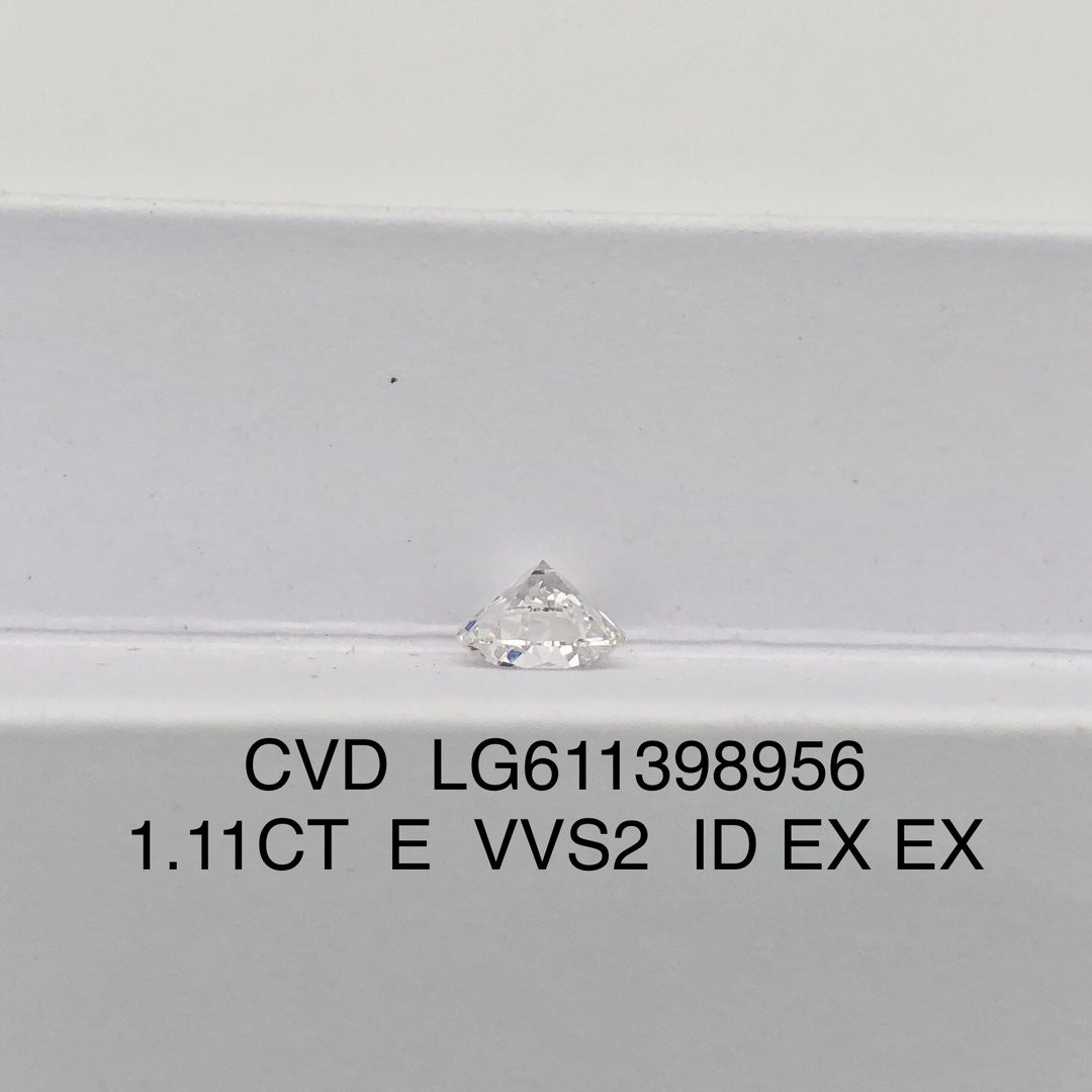 Diamant synthétique de 1,11 carat, certifié E VVS2 CVD, certifié IGI, idéal pour la vente en gros