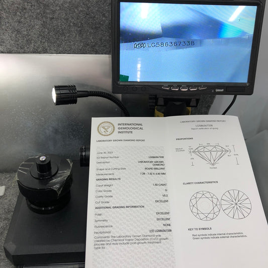 1.5 Carat IGI Certificate Lab Grown Diamond G VS2 CVD Lab Created Diamond 3EX Cut