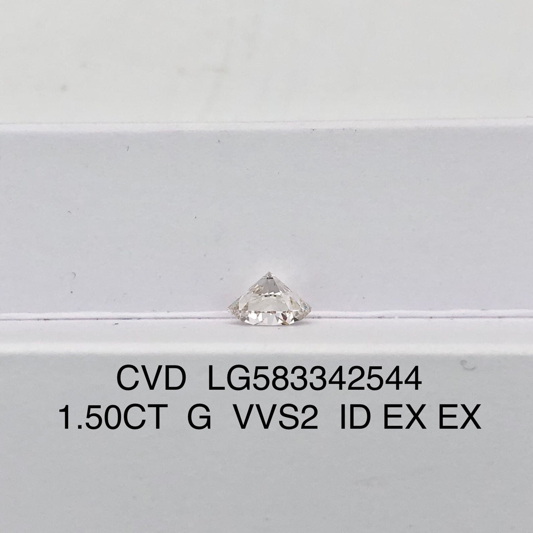 1.5 Carat IGI Certificate Lab Grown Diamond G VVS2 CVD Lab Created Diamond Ideal Cut