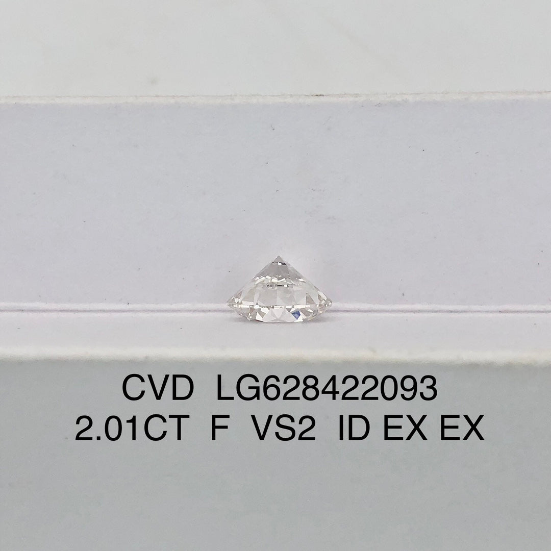 2.01 Carat CVD IGI Certified Lab Created Diamond F VS2 ID 2EX