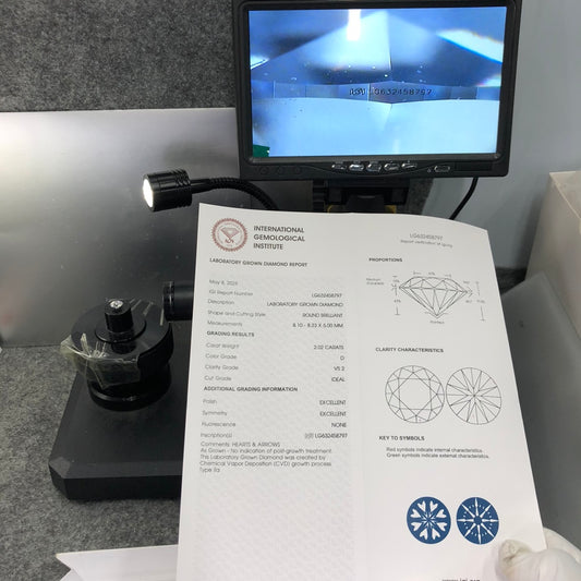 2.02 Carat IGI Certified Lab Created Diamond D VS2 ID 2EX CVD