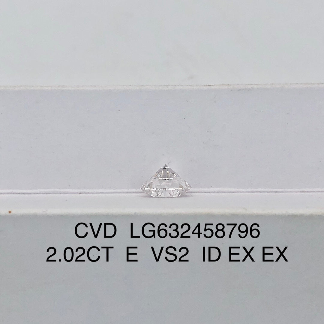 Diamant de laboratoire certifié IGI de 2,02 carats E VS2 ID 2EX CVD