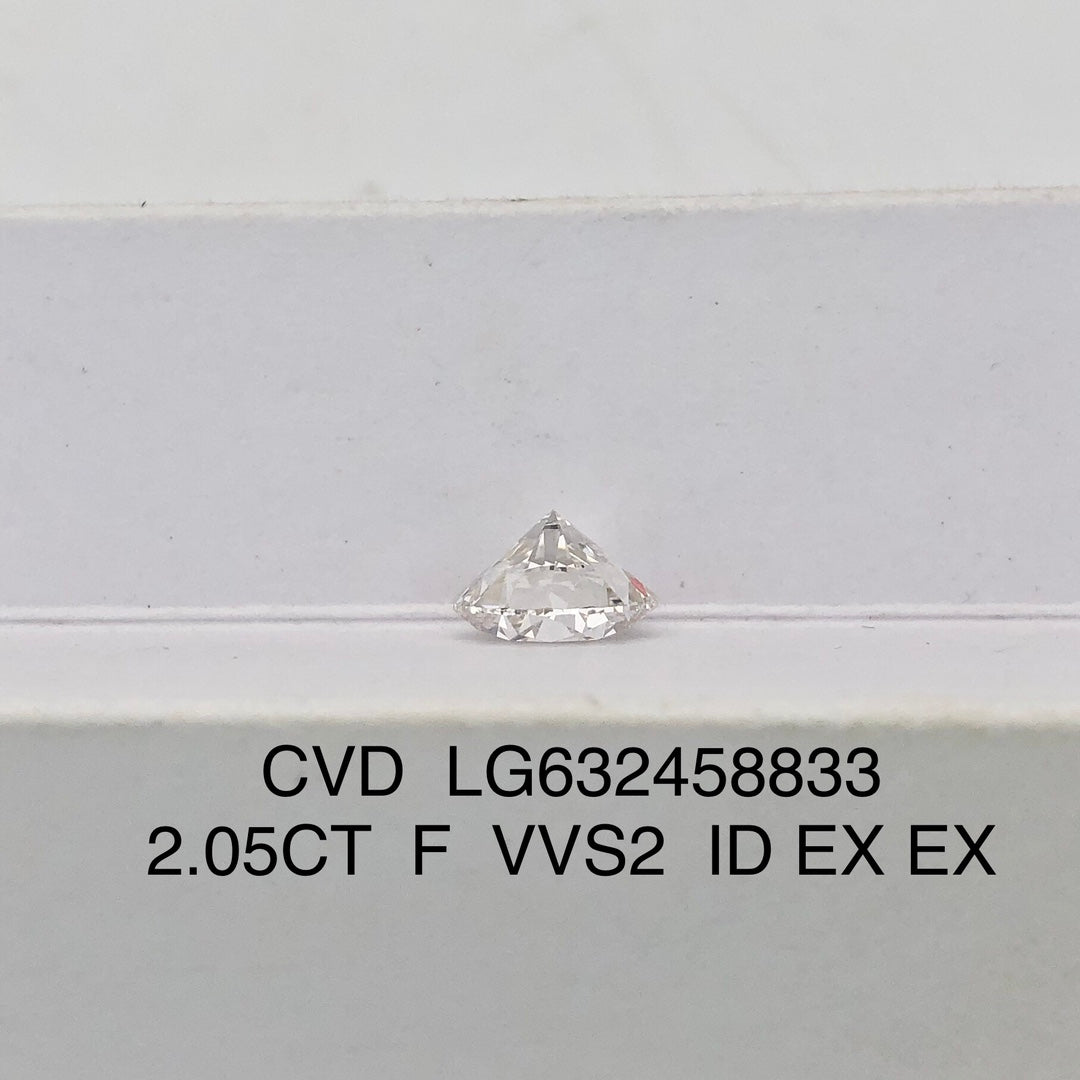 2.05 Carat IGI Certified Lab Created Diamond F VVS2 ID 2EX CVD