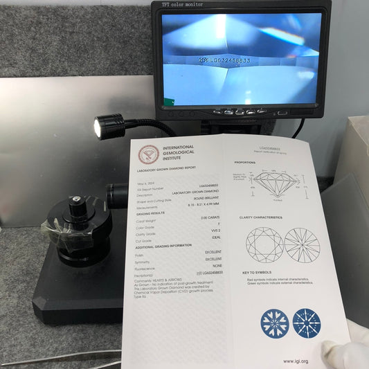 2.05 Carat IGI Certified Lab Created Diamond F VVS2 ID 2EX CVD
