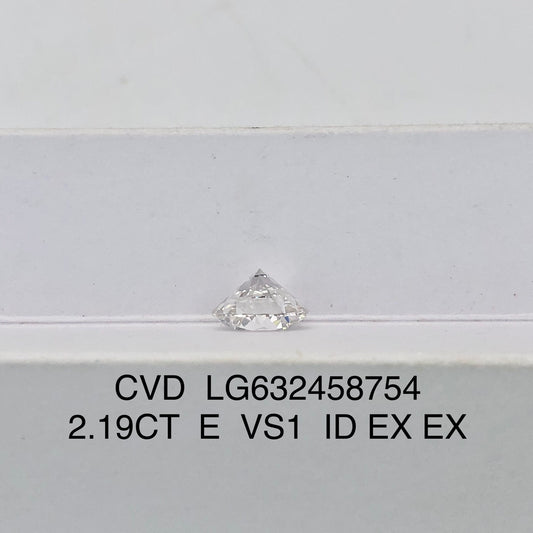 2.19 Carat IGI Certified Lab Created Diamond E VS1 ID 2EX CVD Round Cut