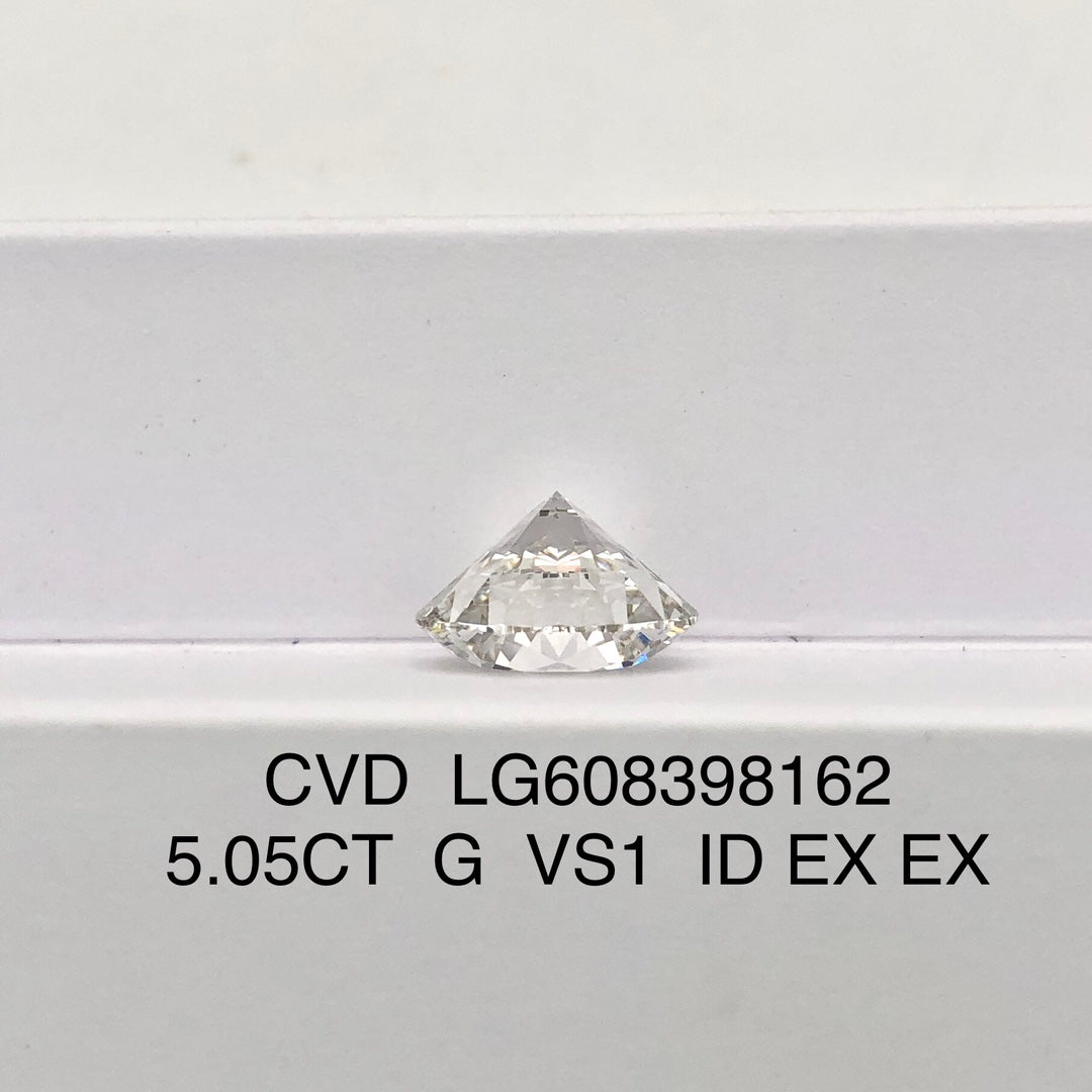 Diamant synthétique de 5,05 carats, certifié IGI, CVD VS1, excellent diamant synthétique