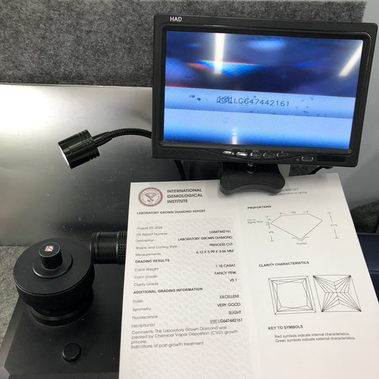 CVD 1.18 Carat IGI Certificate Lab Grown Diamond Fancy Pink VS1 Princess EX VG
