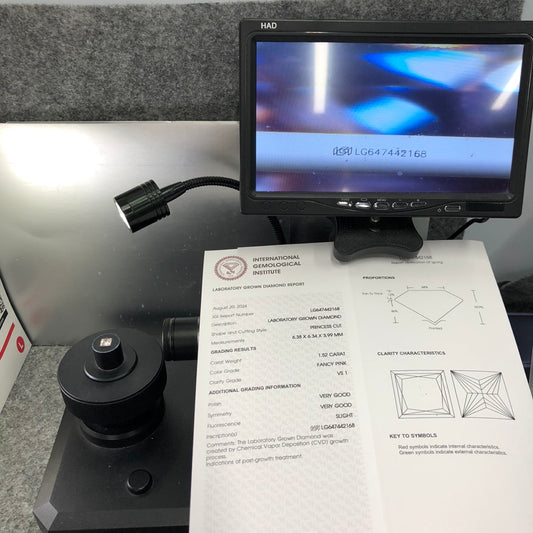 CVD 1.52 Carat IGI Certificate Lab Grown Diamond Fancy Pink VS1 Princess 2VG