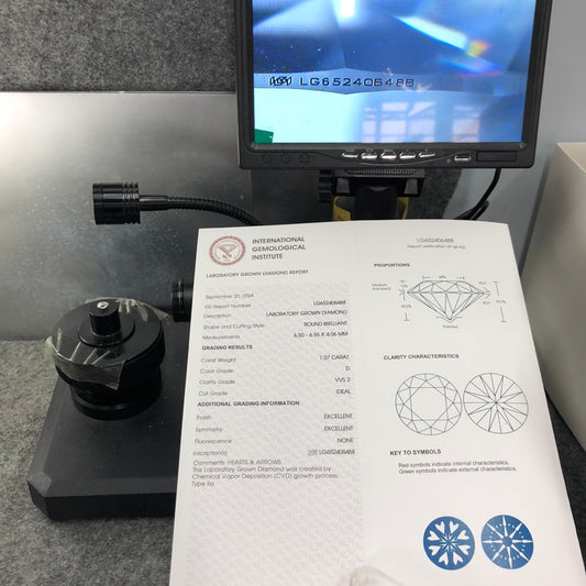 Lab Grown Diamond VVS2 IGI 1.07 Carat D CVD NONE 3EX