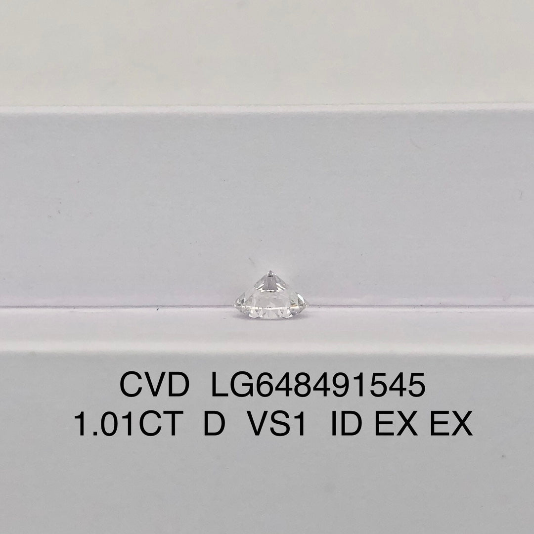 1.01 Carat Lab Grown Diamond D VS1 CVD Ideal 2EX IGI Certificate