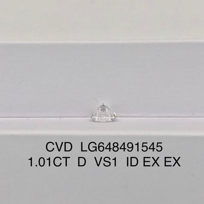 1.01 Carat Lab Grown Diamond D VS1 CVD Ideal 2EX IGI Certificate