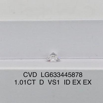 1.01 Carat Lab Grown Diamond VS1 IGI Certificate D CVD Ideal 2EX Cut