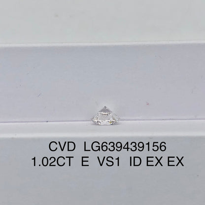1.02 Carat Lab Grown Diamond E VS1 CVD ID EX EX IGI Certificate