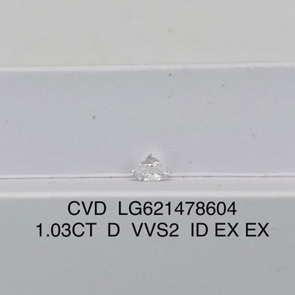 1.03 Carat Lab Grown Diamond IGI Certificate D VVS2 CVD 3EX Lab created Diamond