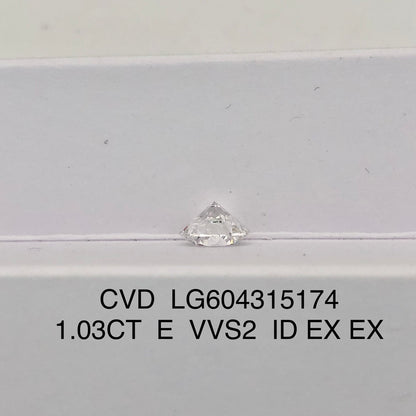 1.03 Carat Lab Grown Diamond VVS2 IGI Certificate E CVD 3EX Cut
