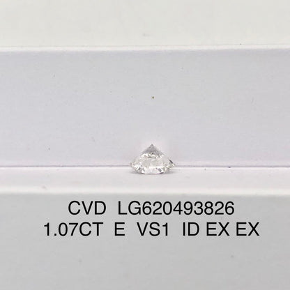 Diamant rond de 1,07 carat, cultivé en laboratoire, VS1 IGI CVD, excellente taille 