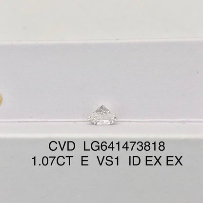 Diamant rond de 1,07 carat, cultivé en laboratoire, VS1 IGI E CVD, AUCUN 3EX 
