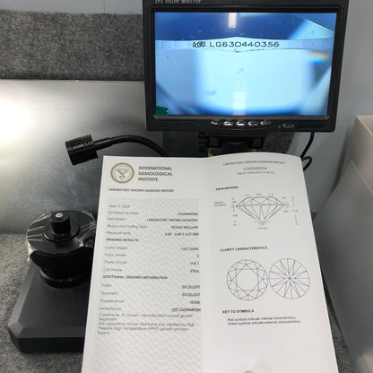 Diamant de laboratoire de 1,09 carat E VVS1, certifié HPHT, ID 2EX IGI 