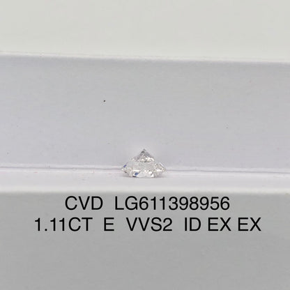 Diamant synthétique de 1,11 carat, certifié E VVS2 CVD, certifié IGI, idéal pour la vente en gros 