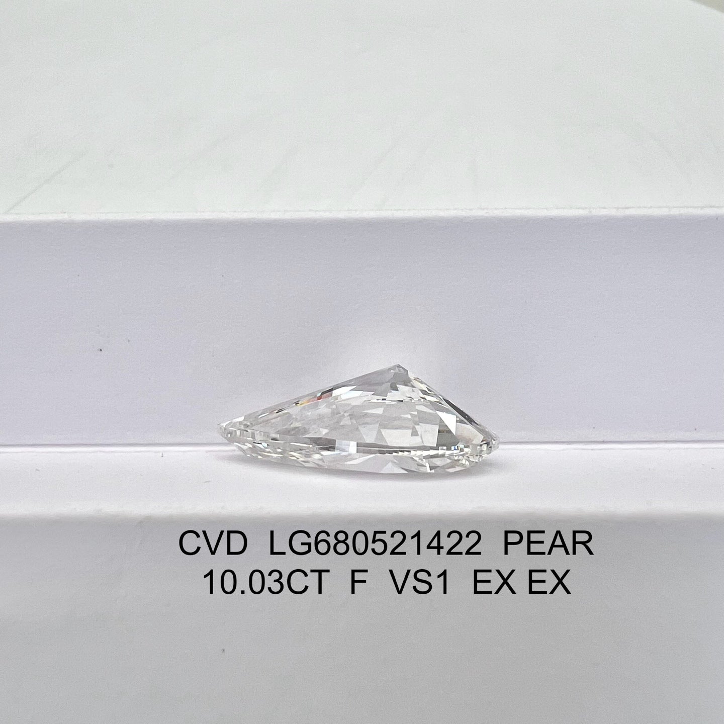 10.03 Carat IGI Certificate Lab Grown Pear Shape Diamond F VS1 2EX CVD