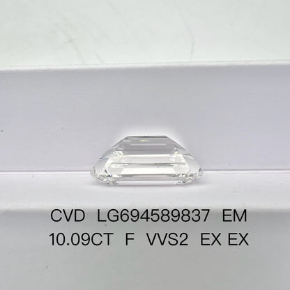 10.09 Carat IGI Certificate Lab Grown Emerald Diamond F VVS2 2EX CVD