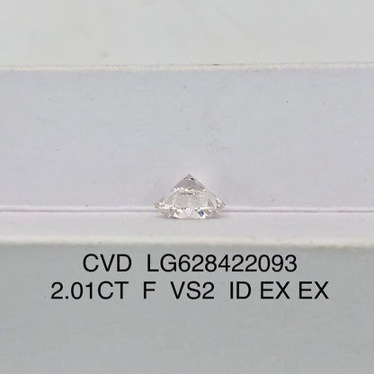 Diamant de laboratoire certifié IGI CVD de 2,01 carats F VS2 ID 2EX 