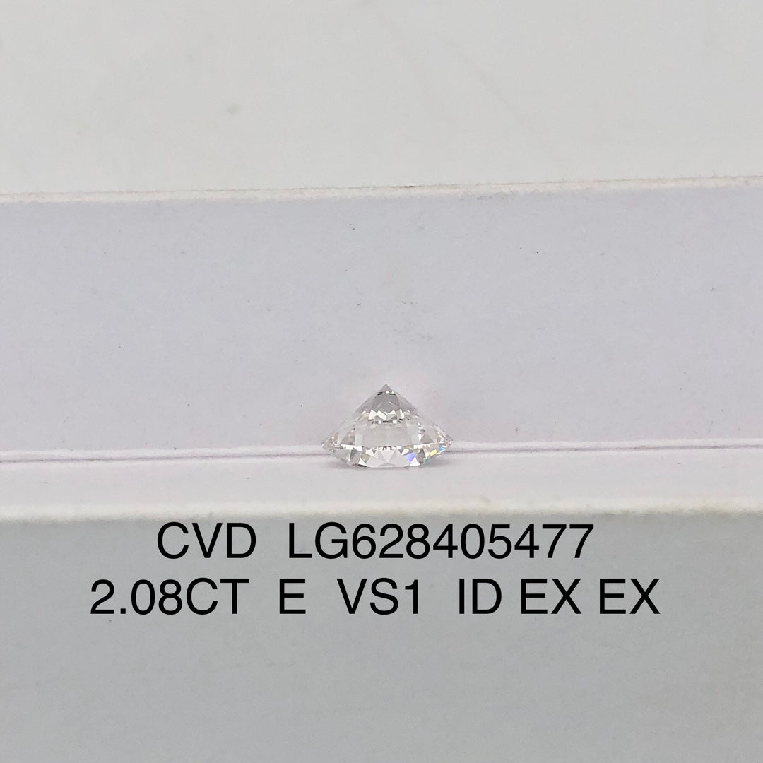 Diamant synthétique CVD de 2,08 carats certifié IGI, créé en laboratoire, E VS1, excellent 