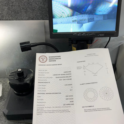 2.09 Carat IGI Certified Lab Grown Diamond E VS1 Synthetic 2VG CVD 129 Cuts