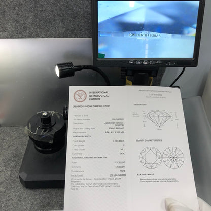 Diamant synthétique CVD certifié IGI de 2,12 carats E VS1 ID 2EX 