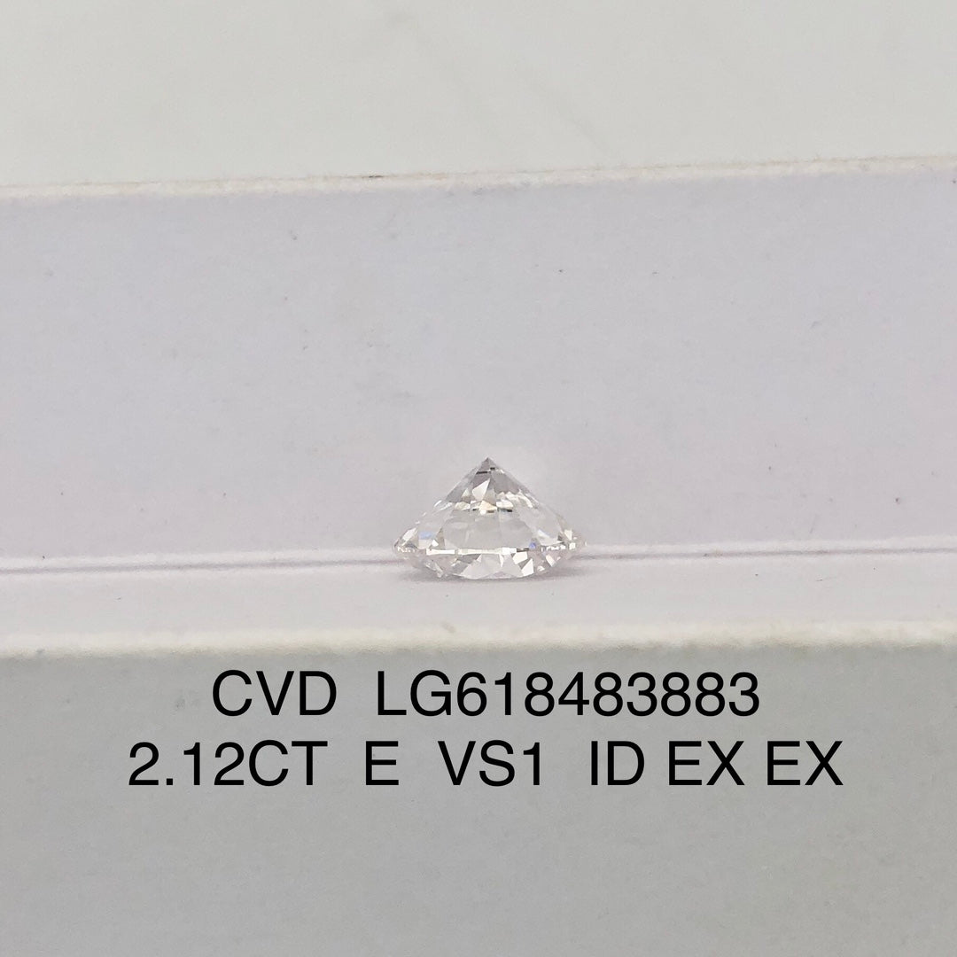 Diamant synthétique CVD certifié IGI de 2,12 carats E VS1 ID 2EX 