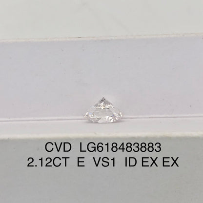 Diamant synthétique CVD certifié IGI de 2,12 carats E VS1 ID 2EX 