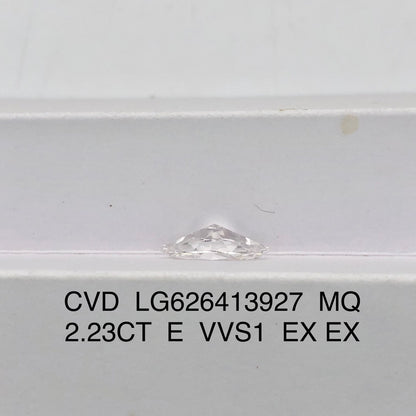 2.23 Carat Lab Grown Marquise Diamond E VVS1 2EX CVD