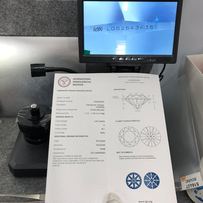 Diamant synthétique de 5,08 carats, certifié IGI, CVD VS1, certifié G Excellent 
