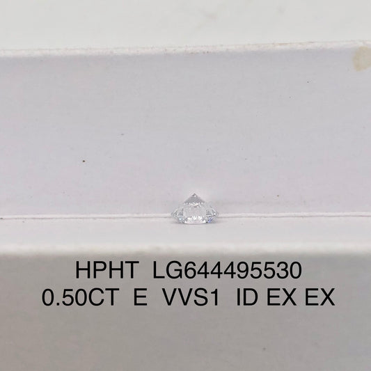 HPHT 0.5 Carat IGI Certificate Lab Grown Diamond E VVS1 Ideal 2EX