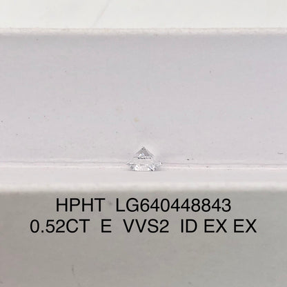 Lab Created Diamond EX Cut 0.52 Carat IGI Certificate Lab Grown Diamond E VVS2 HPHT