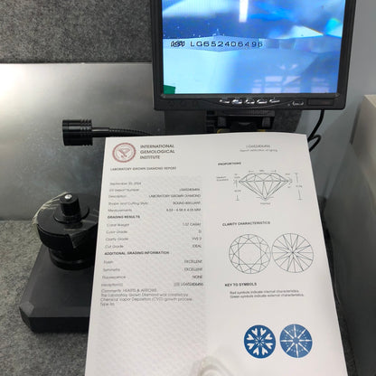 Diamant créé en laboratoire VVS2 IGI 1,07 carat D CVD AUCUN 3EX 