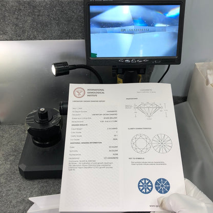 Diamant de laboratoire de 2,18 carats, certifié IGI, créé en laboratoire, F VS1 ID 2EX CVD 